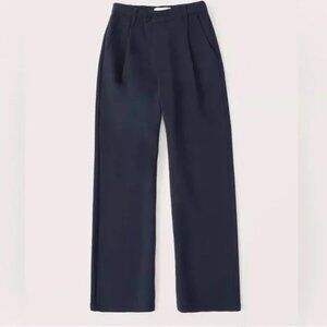 Abercrombie Women's Tailored 90s Relaxed Pants, Navy Blue, Size 24